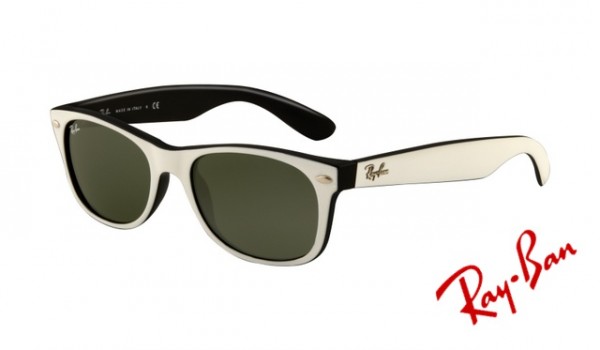 Knockoff Ray Ban RB2132 Wayfarer Sunglasses Parchment Frame Crystal Green
